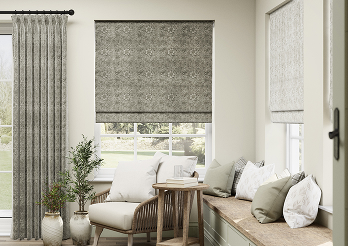 William Morris At Home Marigold Velvet, Iron - Roman Blind - Image 3
